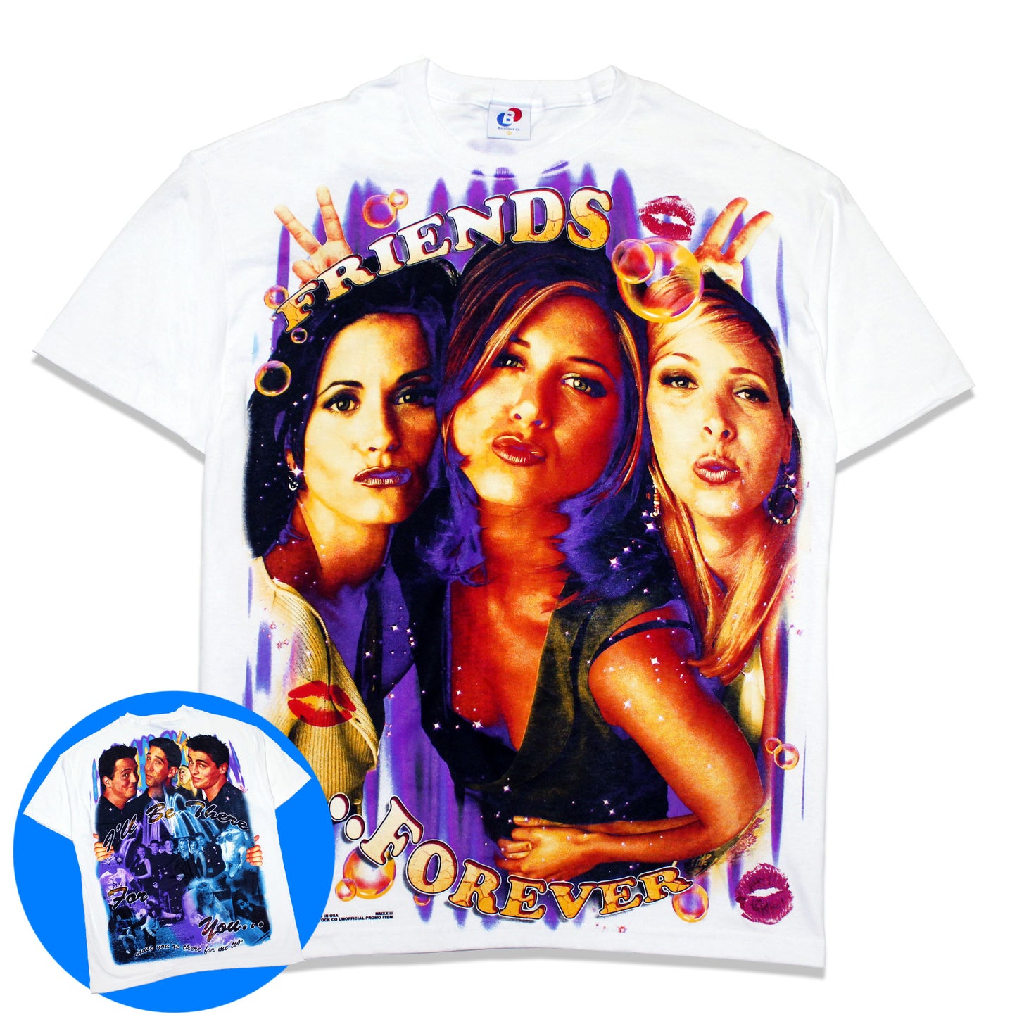 FRIENDS Forever Orig. fan art shirt *WHITE* RIP Matthew Perry