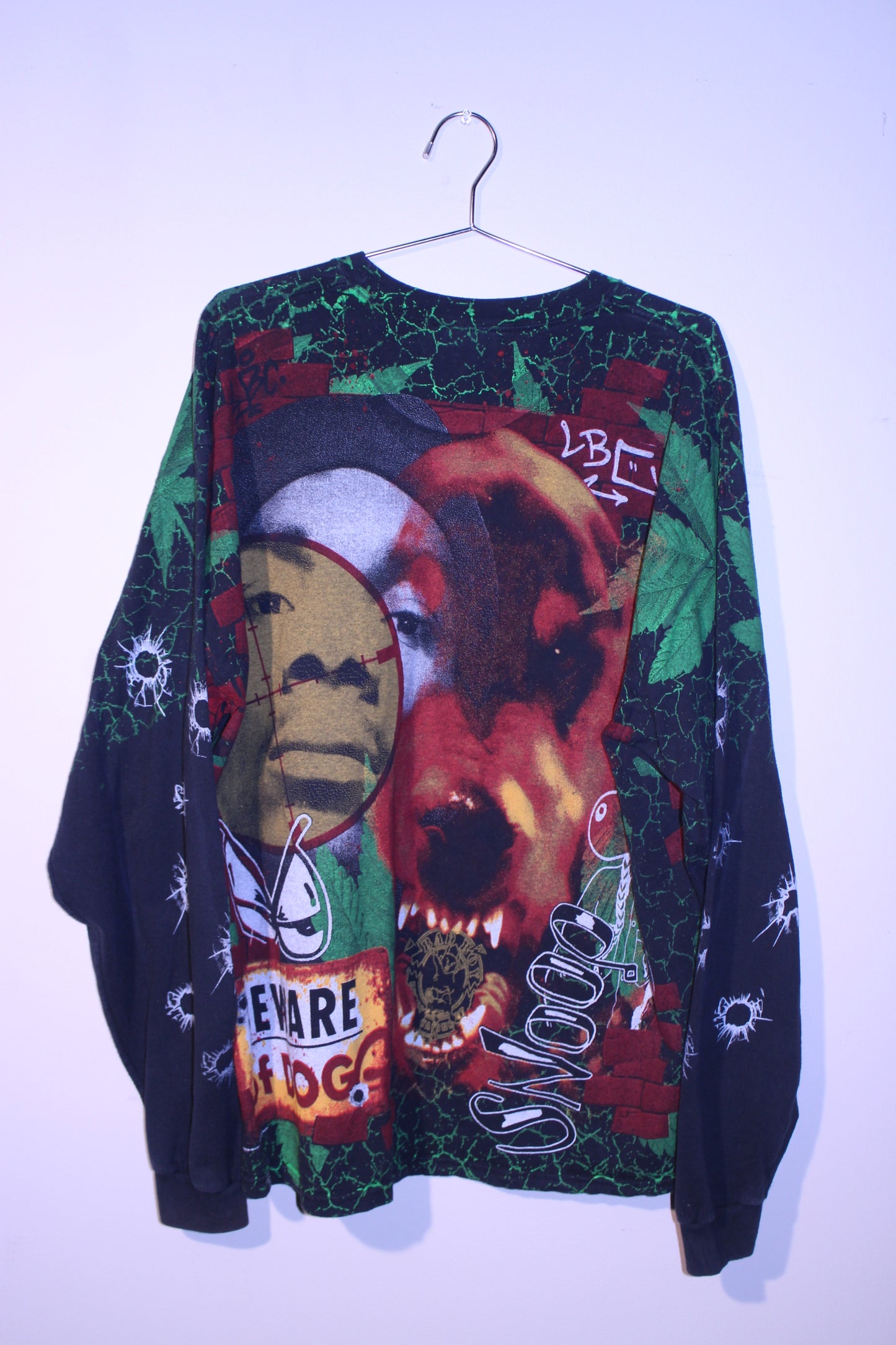 *1 of 1* Snoop w/ Willie sleeve bullets Hanes Heavyweight Longsleeve (XXL)
