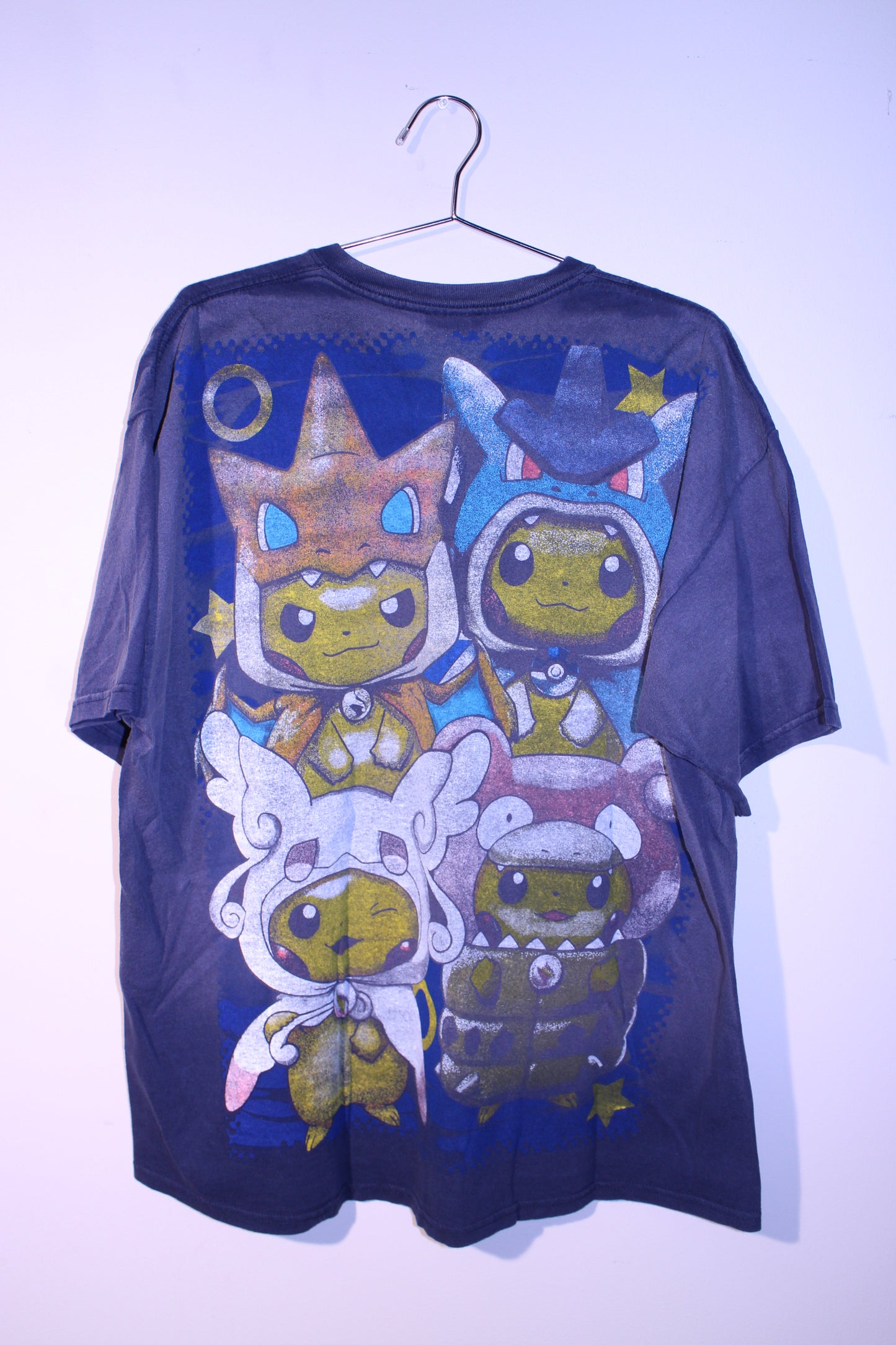 Poncho Pika on Faded navy vintage tee (XXL)