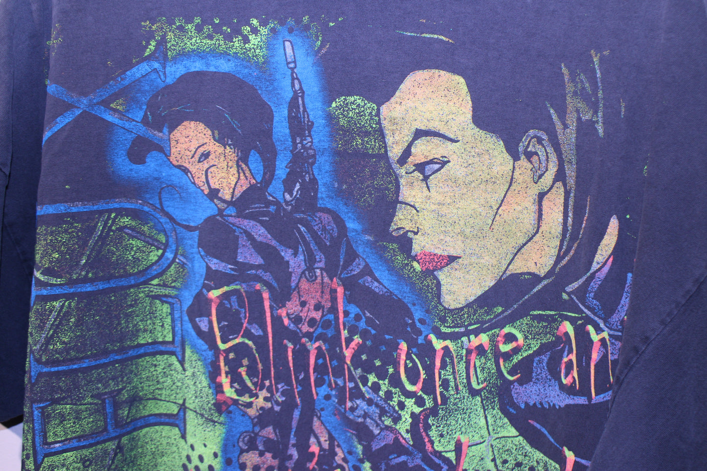 Aeon Flux on heavy faded pro club tee (3XL Tall)