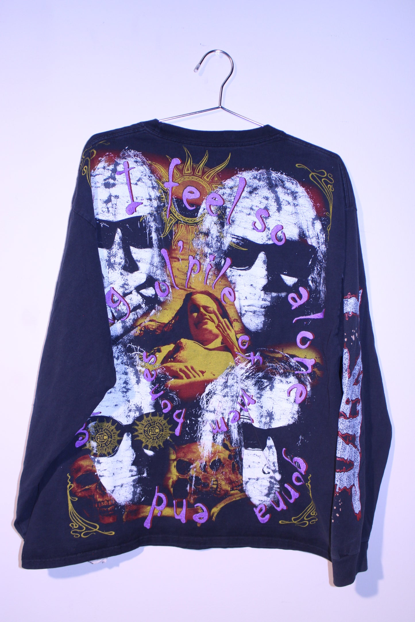 A.I.C on faded modern hanes beefy longsleeve (XL)