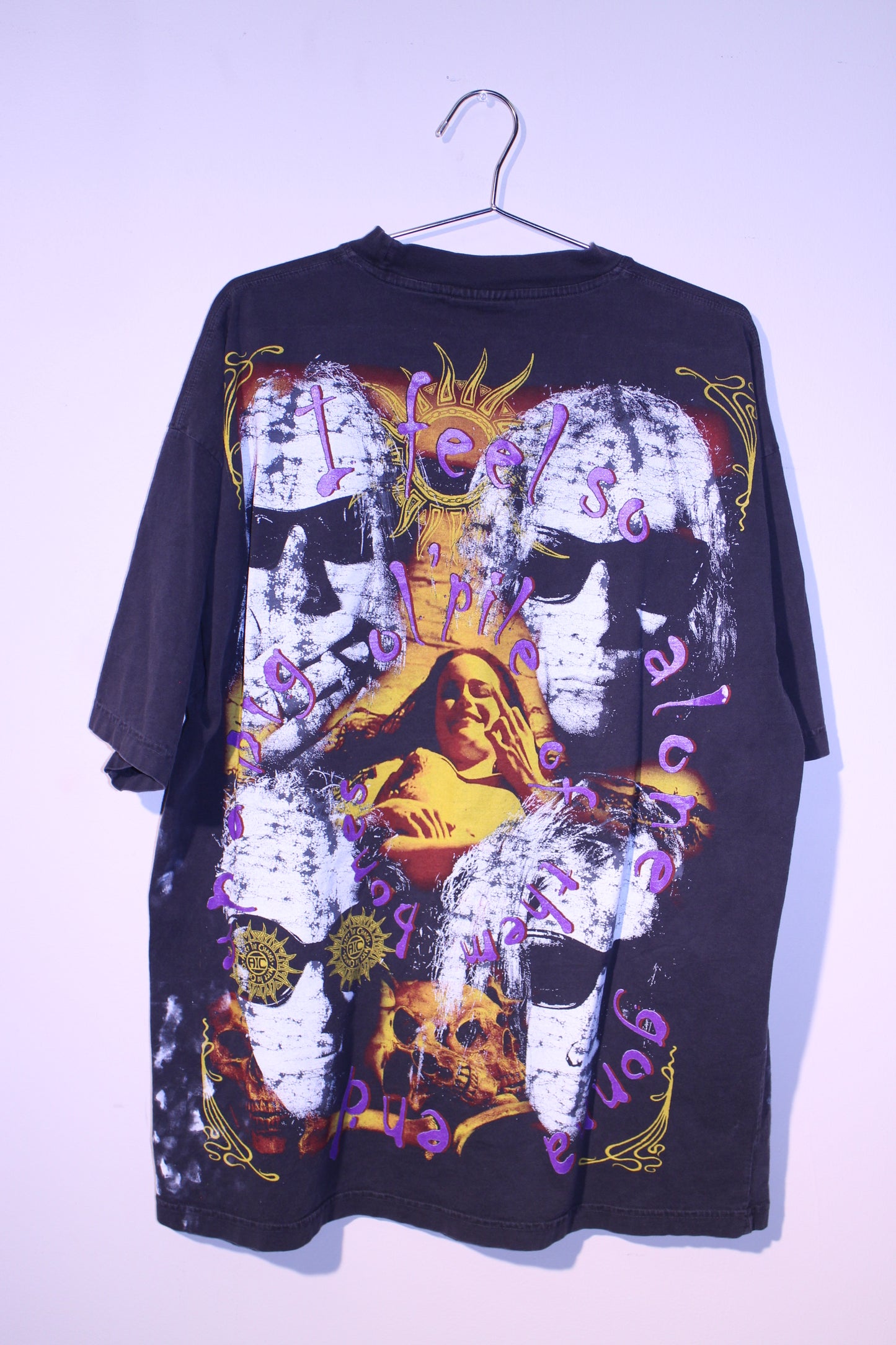 A.I.C on PURE brand blank lightly faded painters tee (XL)