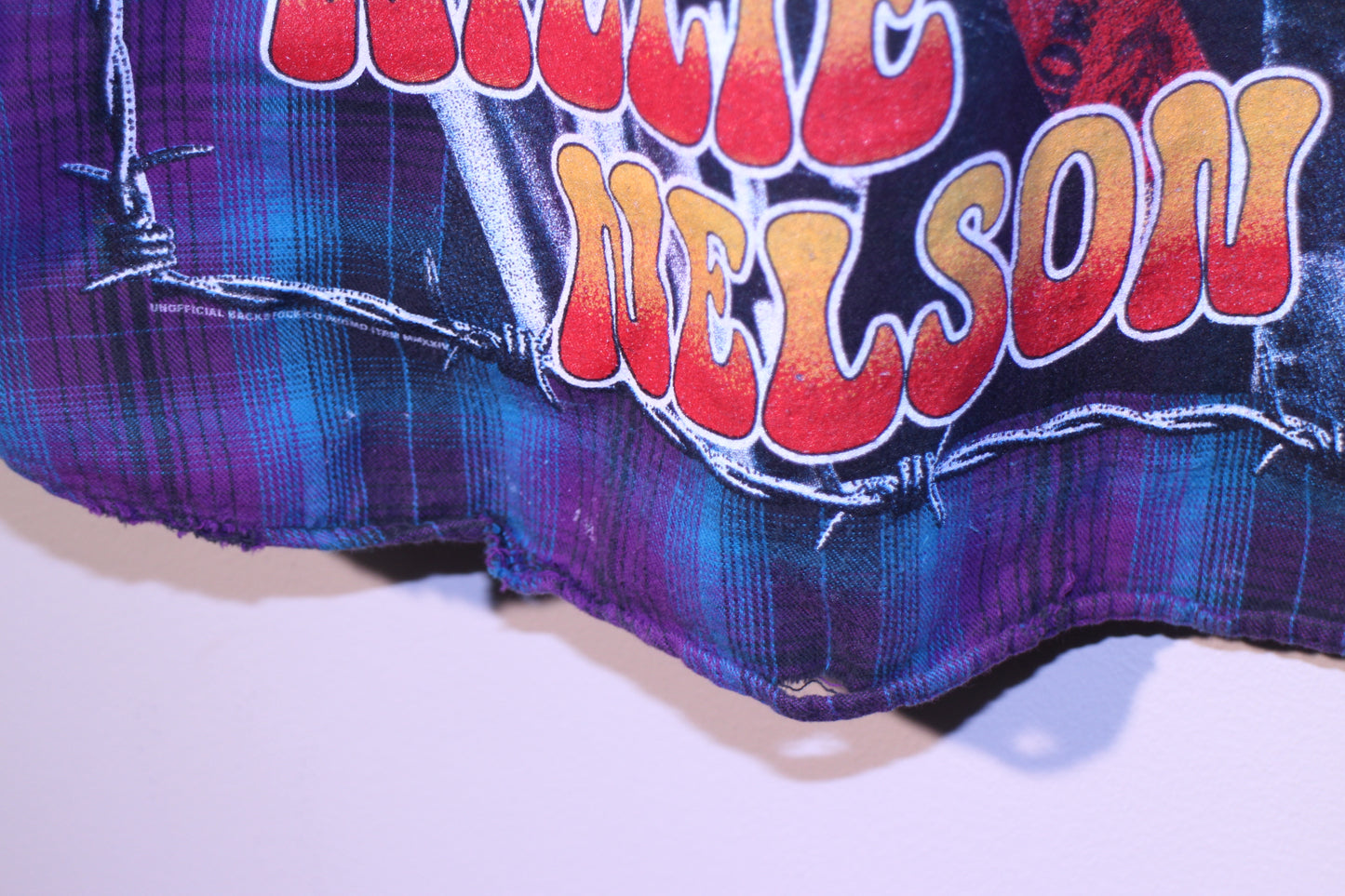 Faded Willie Nelson flannel button up (L)