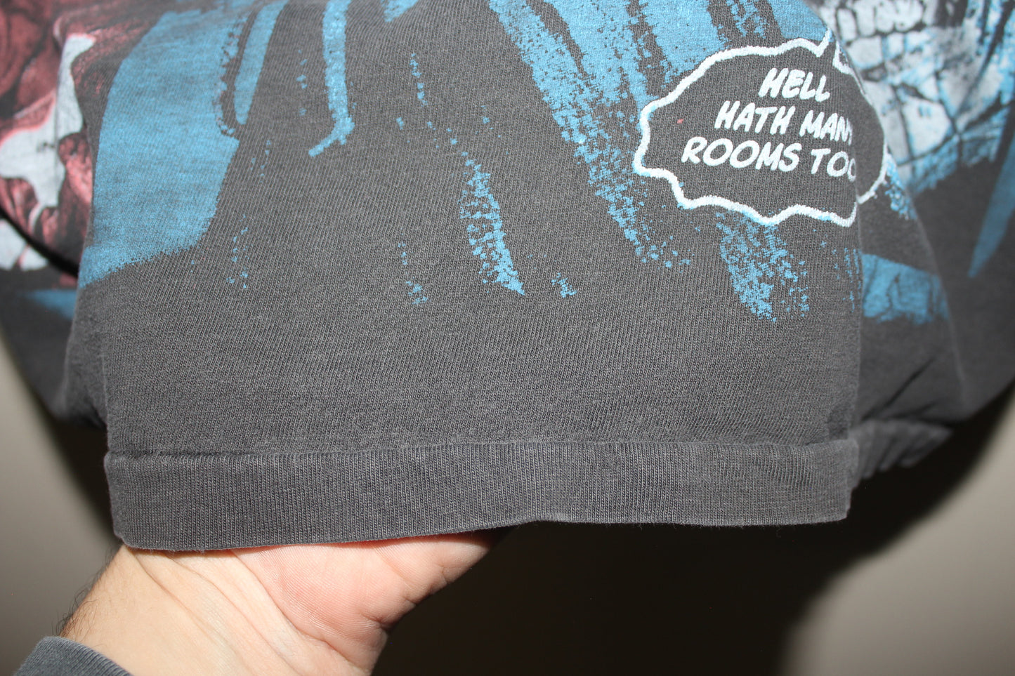 Distressed Hellraiser on Single stitch vintage long sleeve