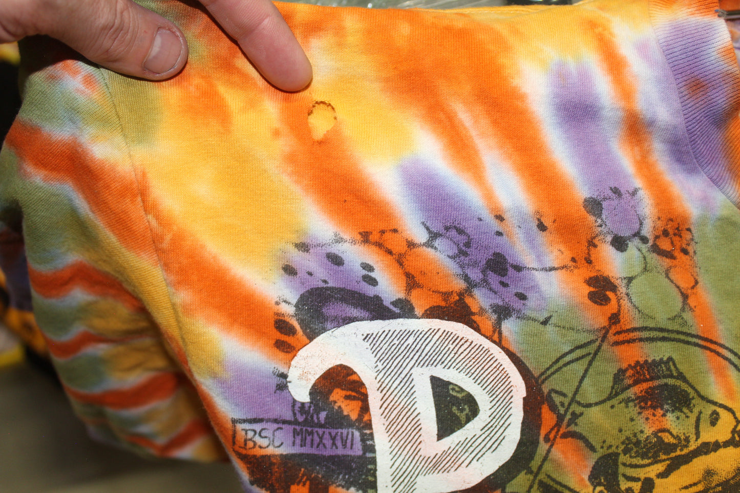 BSC PHISH Mashup print on vintage ALORE single stitch tie dye t-shirt (XXL)