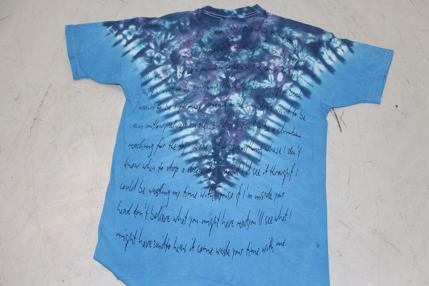 BSC PHISH Mashup print on vintage Liquid Blue SIngle Stitch tie dye t-shirt (L)