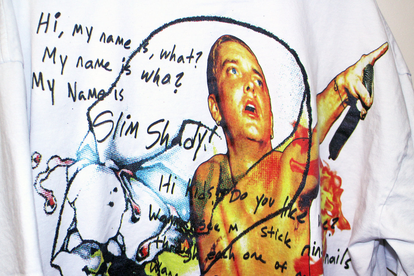 Slim Shady on heavyweight white tee (XL)