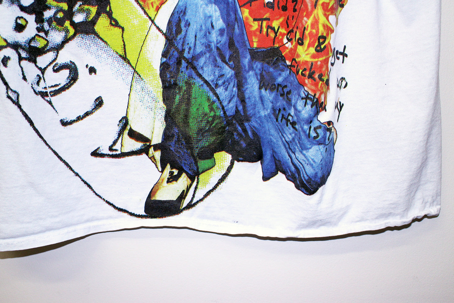 Slim Shady on worn white tee (XL)