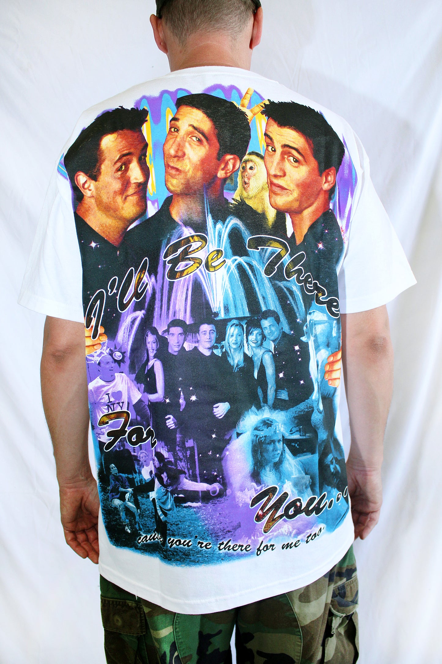 FRIENDS Forever Orig. fan art shirt *WHITE* RIP Matthew Perry