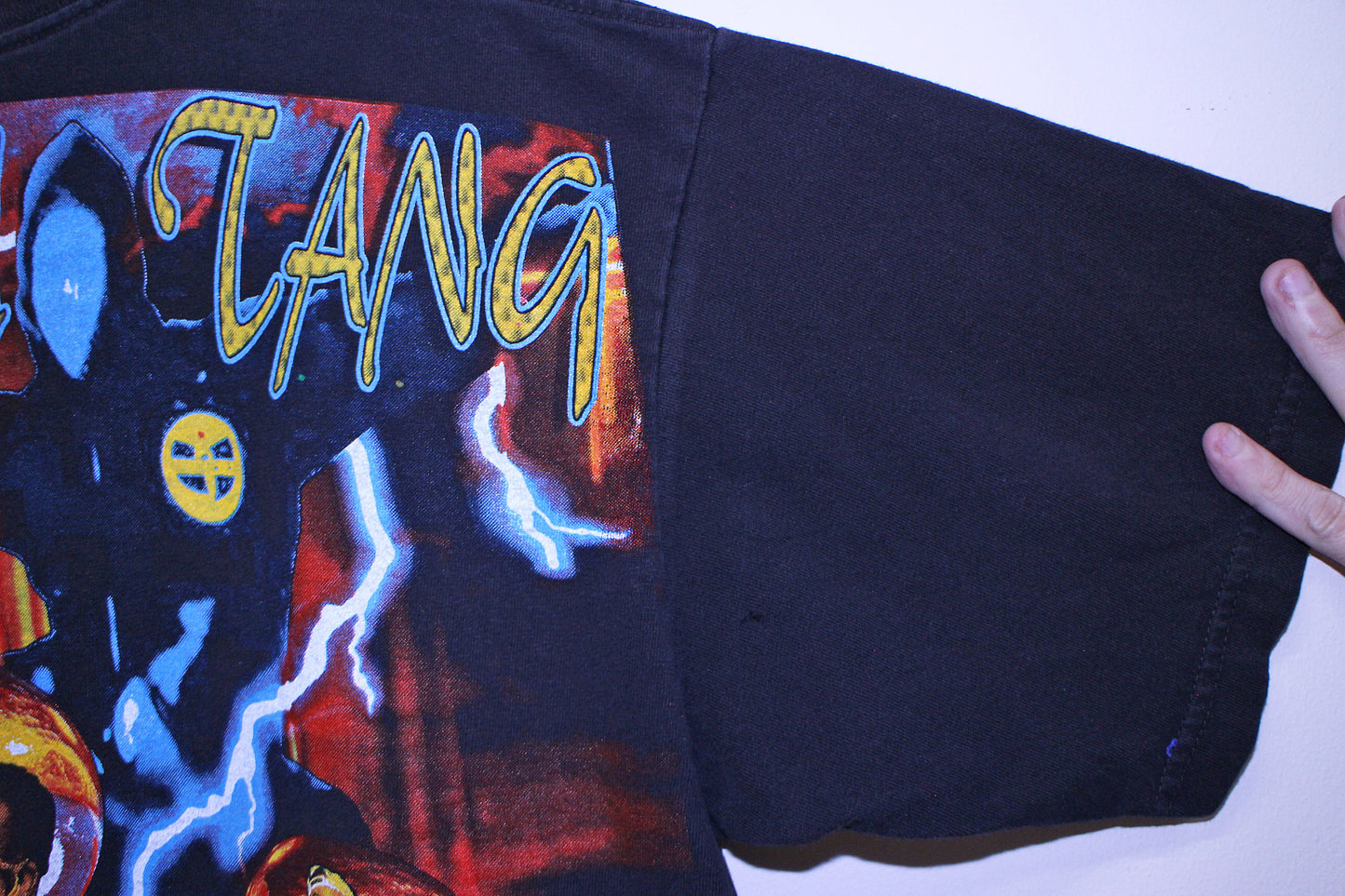Wu Army on faded pro5 black tee (L)