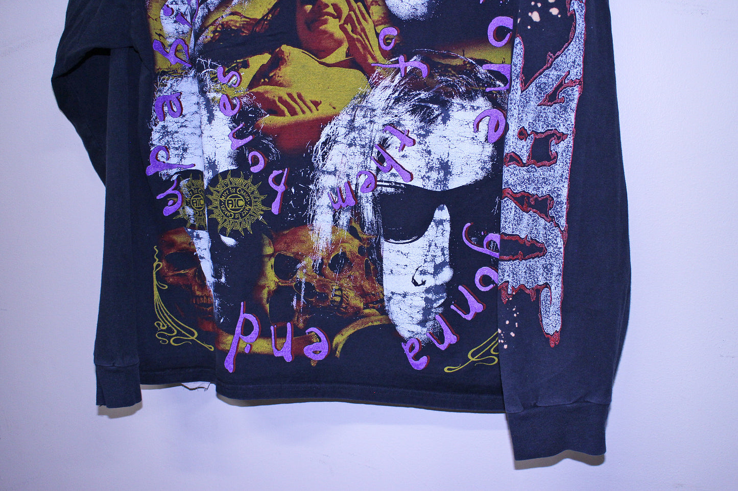AIC on faded longsleeve Beefy tee (XL)