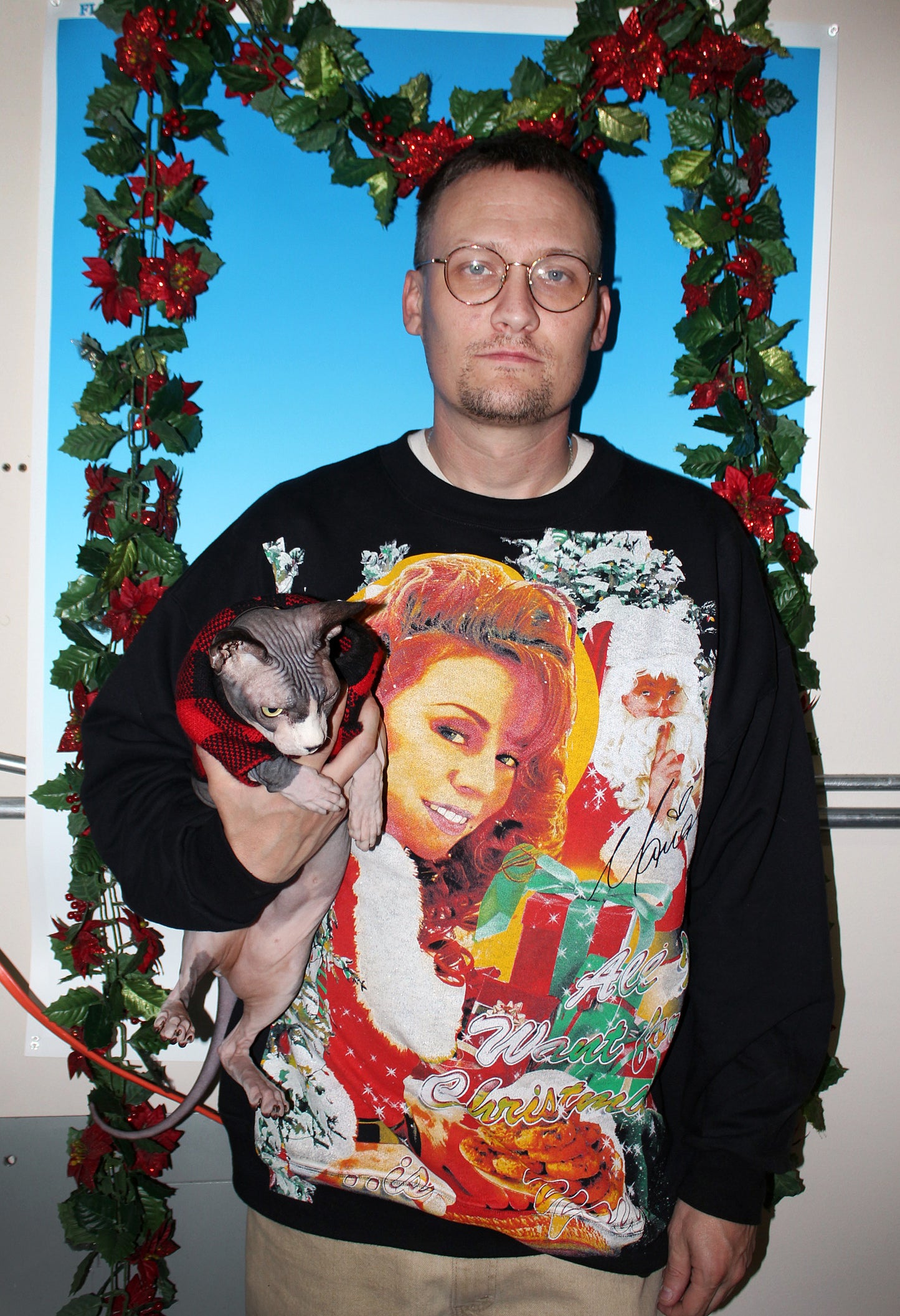 *MAROON* Mariah Carey 'All I Want For Christmas' Orig. fan art Sweatshirt