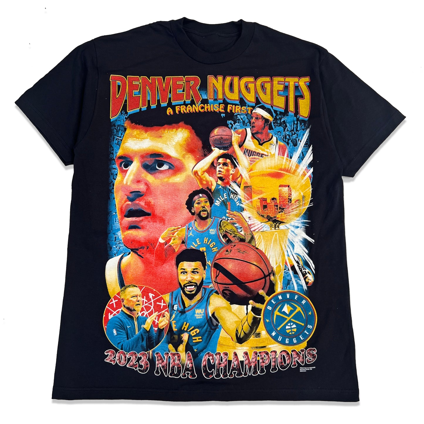 Nuggets 23' NBA Champions Orig. 'fan art' shirt (BLK)