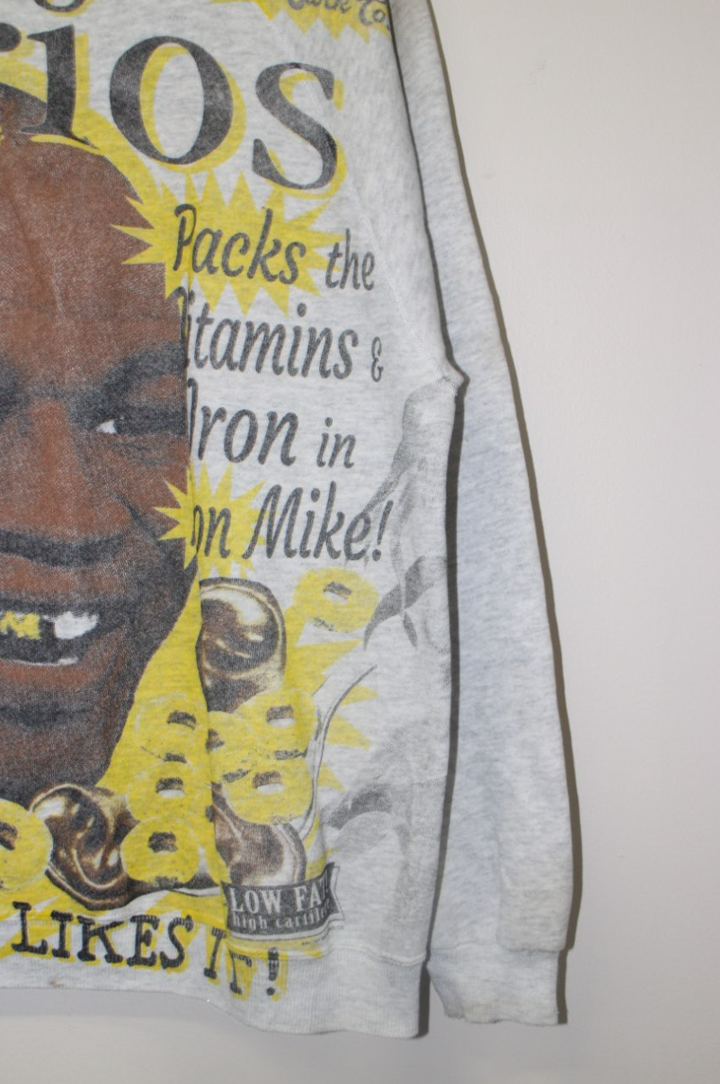 BSC faded Tyson Earios on vintage heather sweatshirt (L)