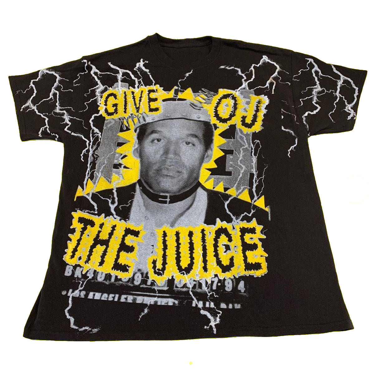 OJ Simpson 'Give OJ the juice' original bootleg tee