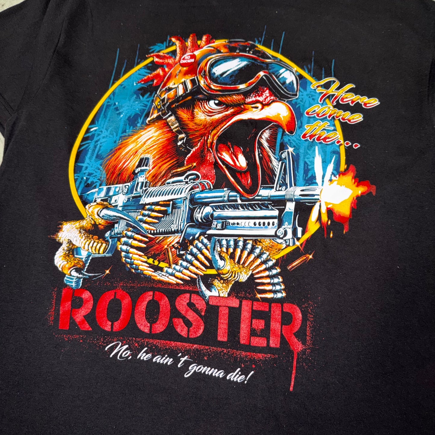 Rooster, No he ain’t gonna die…A.I.C Orig. fan art tee