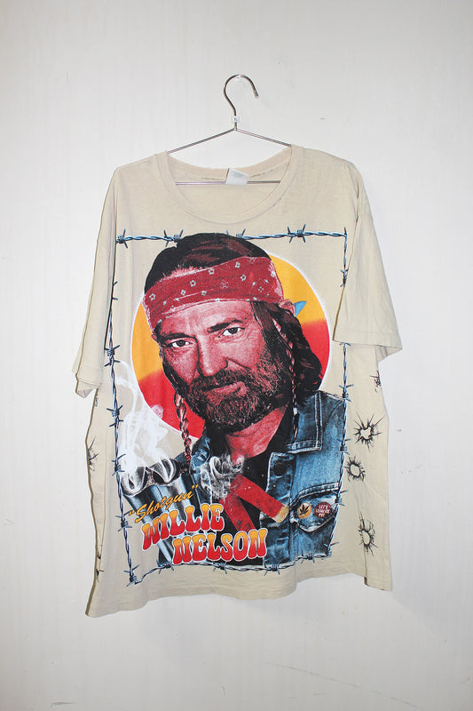 Willie Nelson on Khaki GAP Single Stitch (XL)