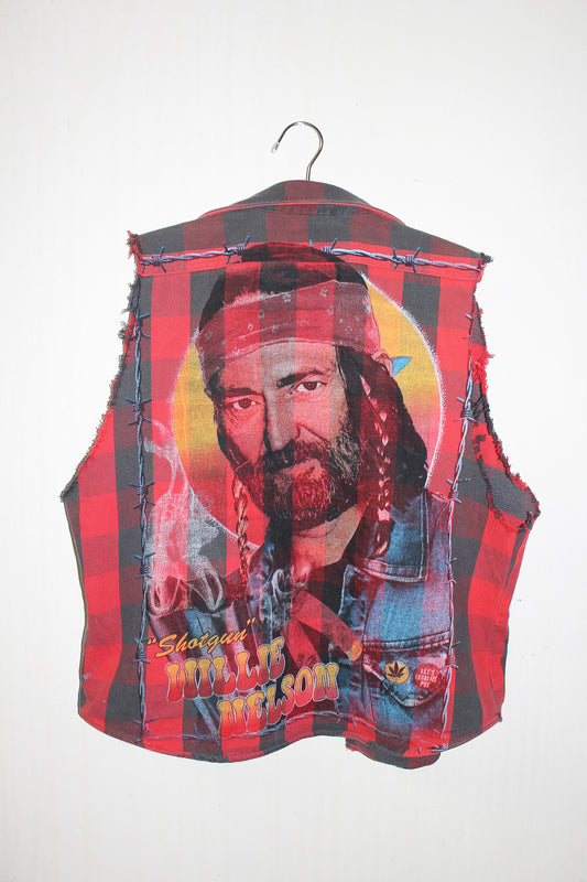 Willie Nelson Sleeveless flannel (XL)