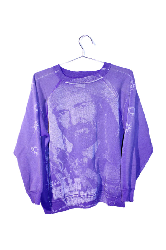 *Reverse* Willie Nelson on Vintage Hanes Sweatshirt (LG)