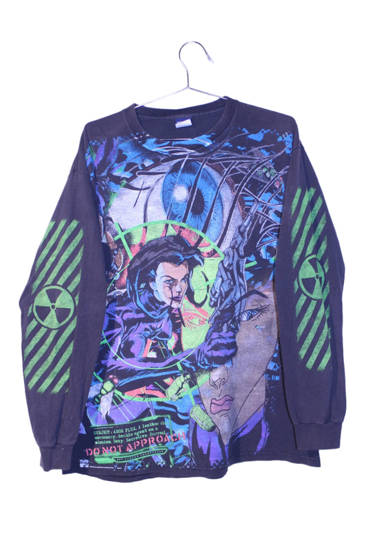 Aeon Flux on vintage Honors faded longsleeve (XL)