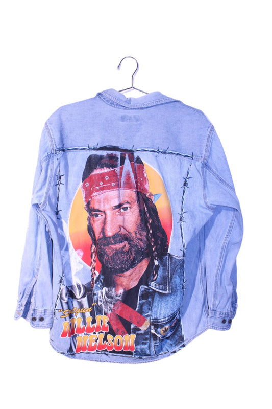 Willie Nelson Carhartt Denim button up shirt (M)