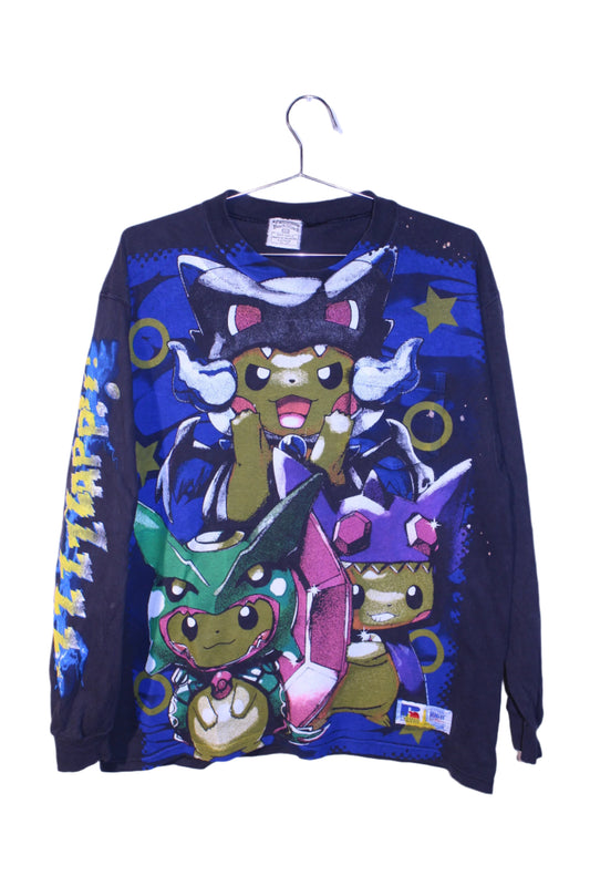 Poncho Pika on Russel longsleeve pocket tee (L)
