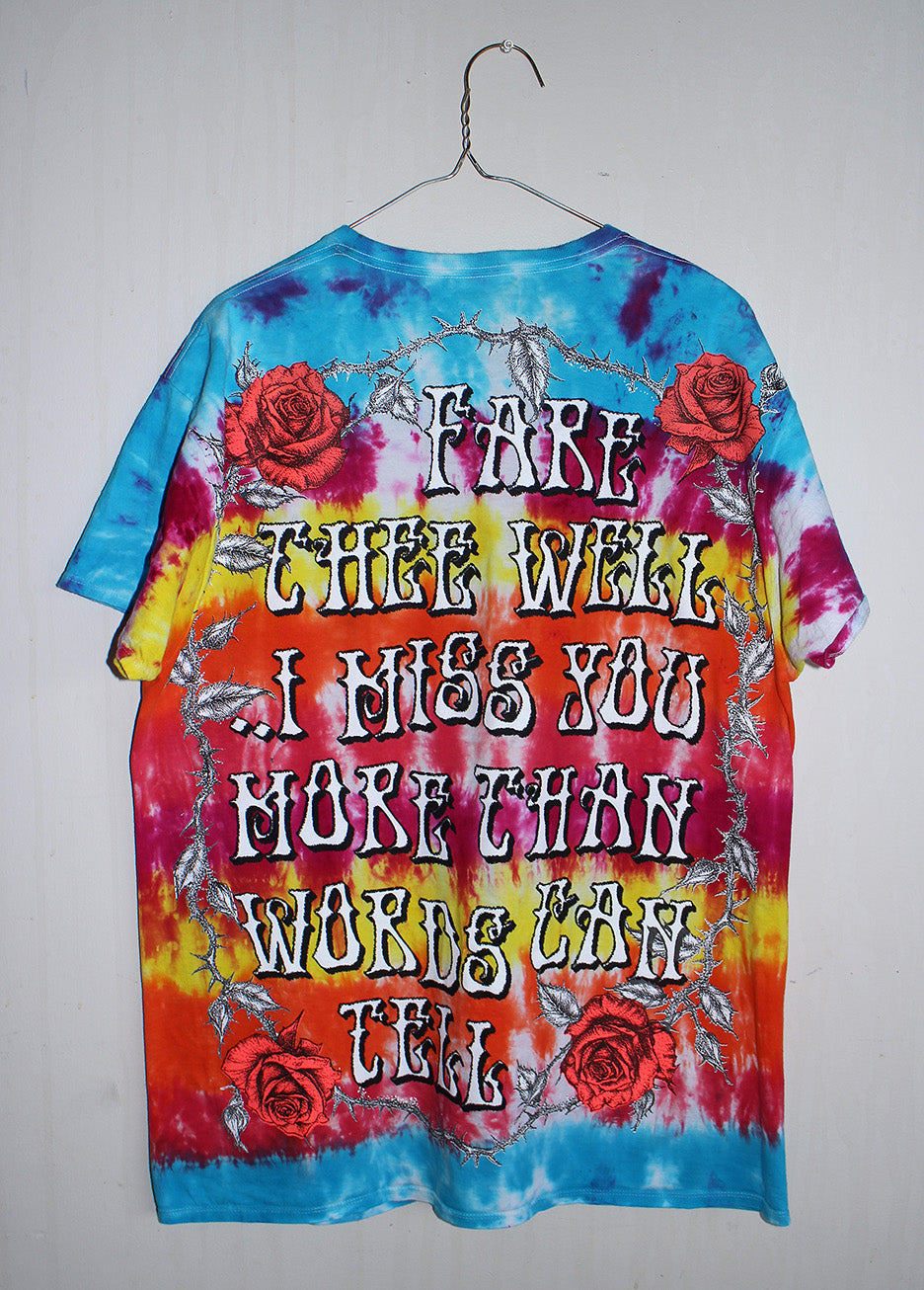 Fare Thee Well Jerry on modern FOTL tie dyed tee (L)