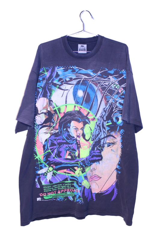 Aeon Flux on heavy faded pro club tee (3XL Tall)