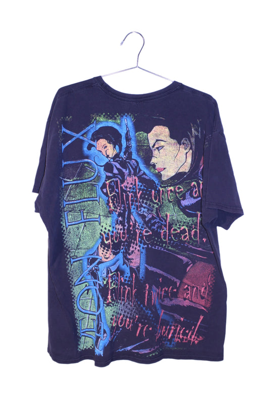 Aeon Flux on Lightly faded unkown blank tee (L)