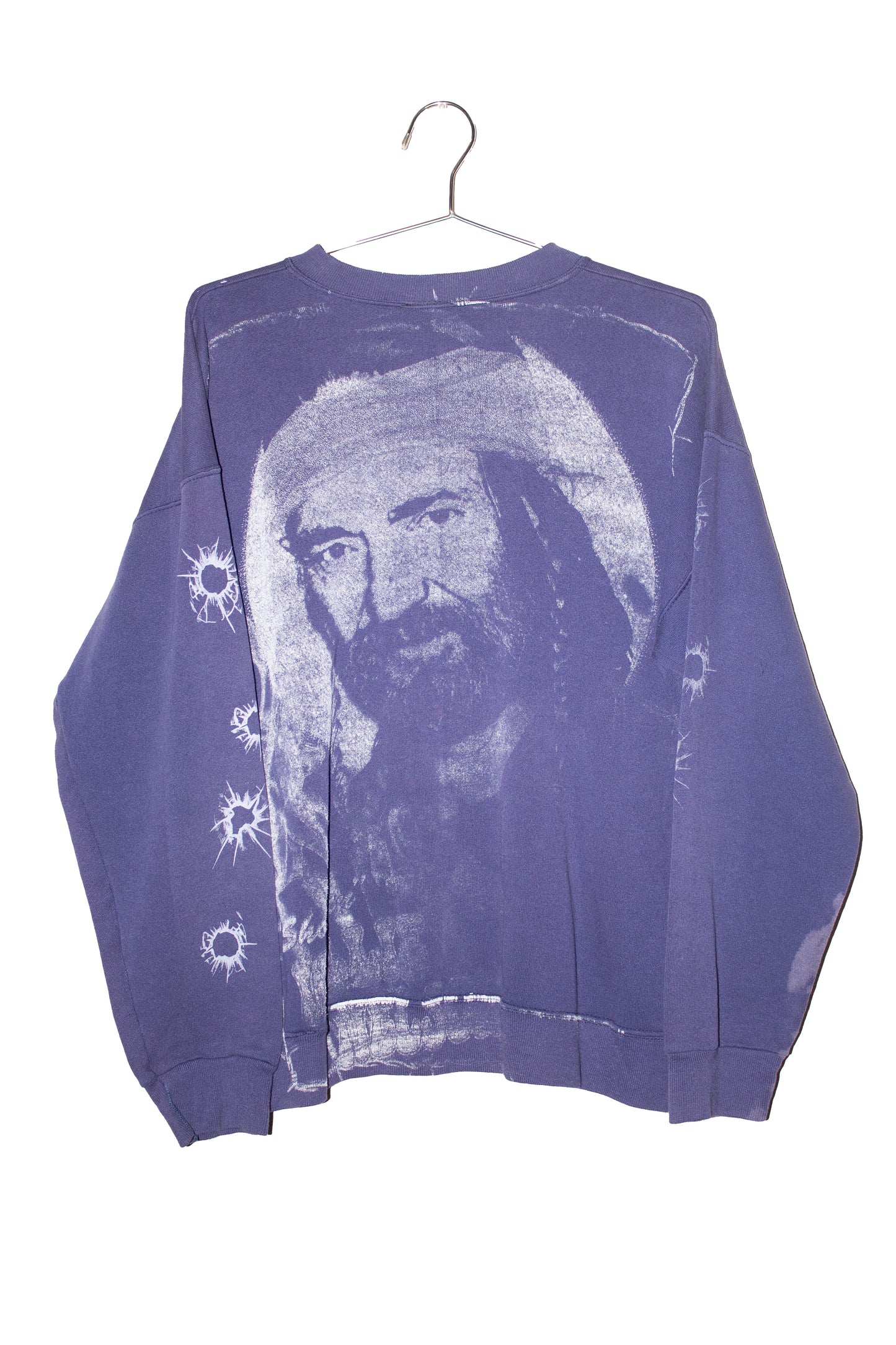 BSC Willie Nelson Mono print on faded vintage sweatshirt (L)