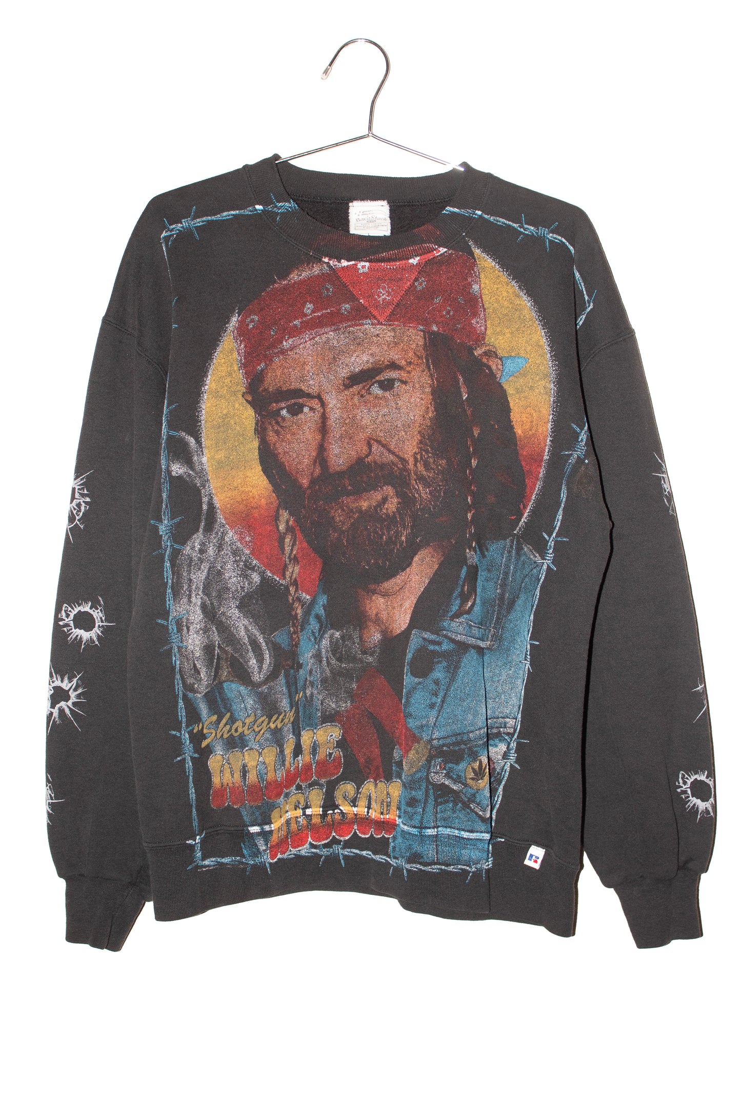 BSC Willie Nelson on vintage sweatshirt (LG)