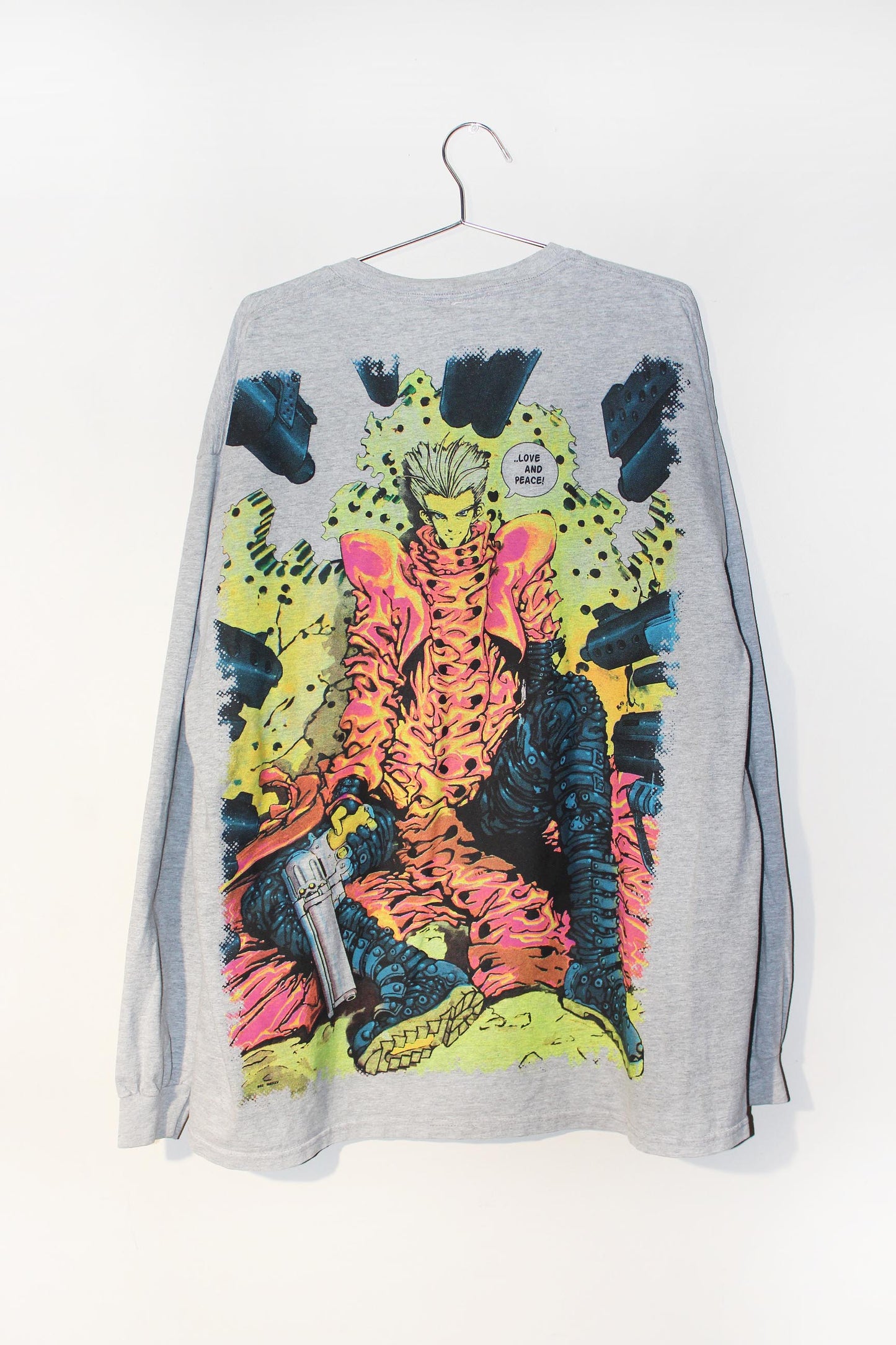 Trigun on vintage Hanes beefy heather gray long sleeve Tee (2X)