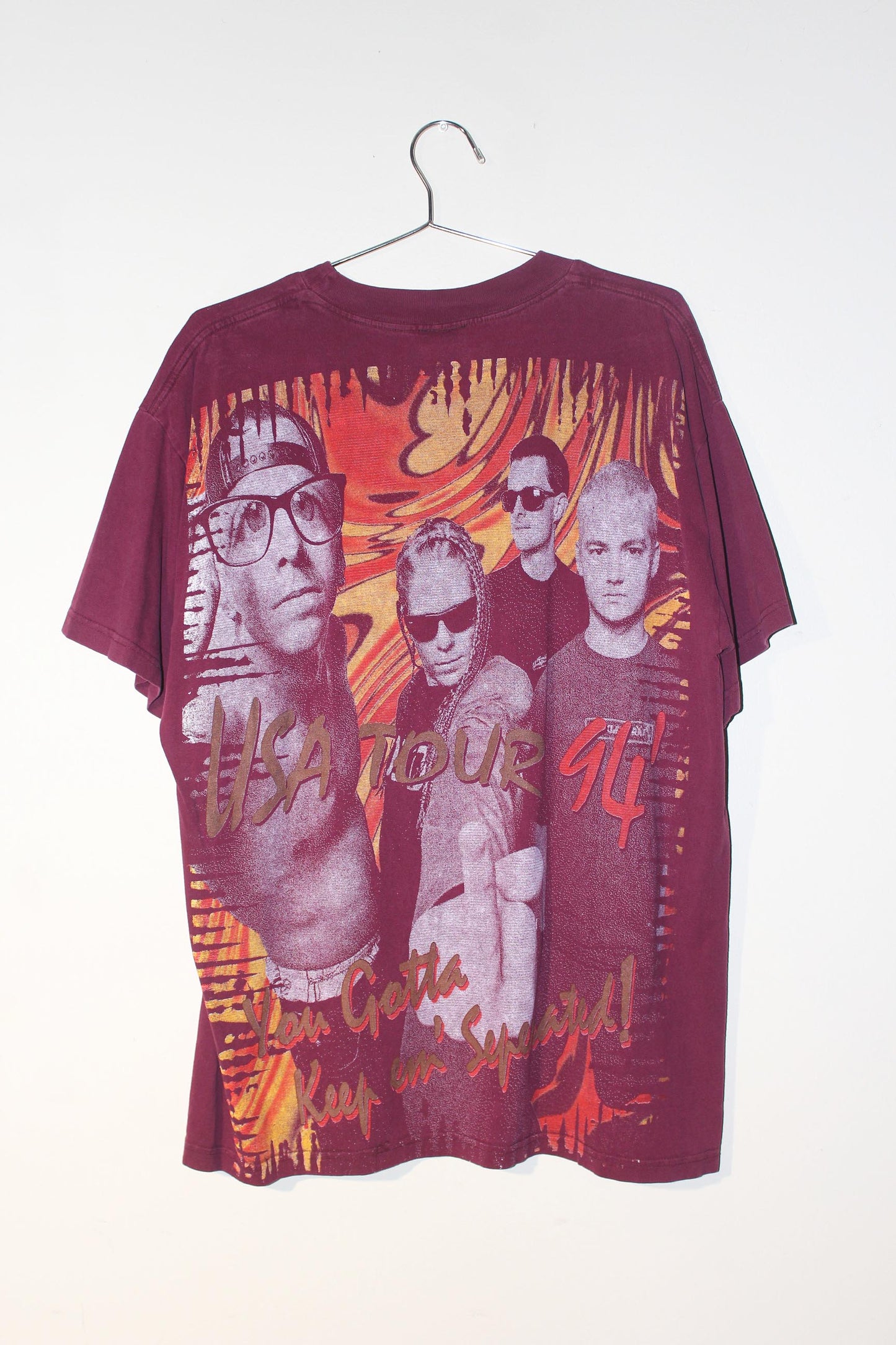 BSC OFFSPRING on 2nd hand up-gear maroon tee (L)