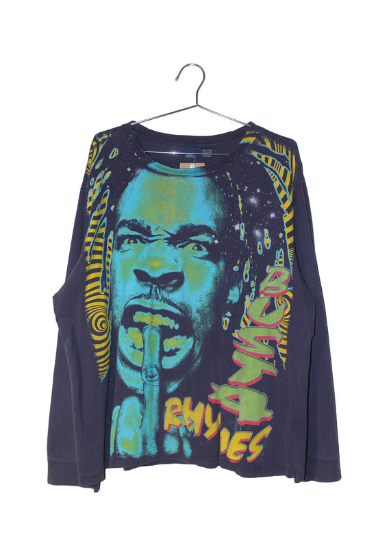 Busta Rhymes on navy basic editions long sleeve tee (L)