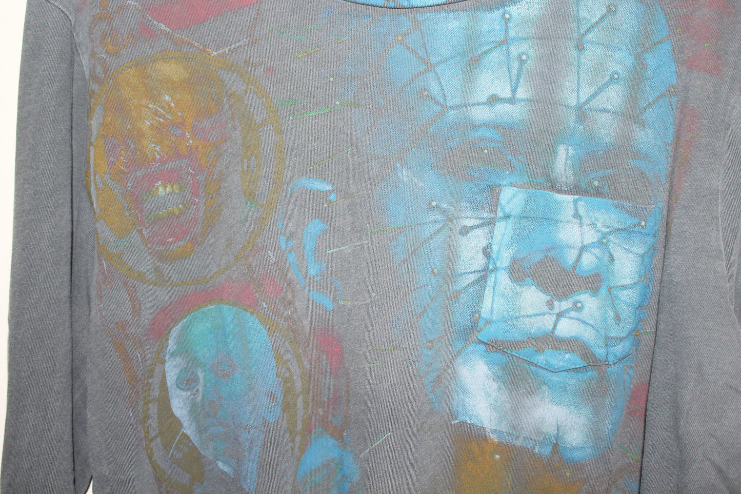 Faded Hellraiser on modern single stitch pocket tee(LG)