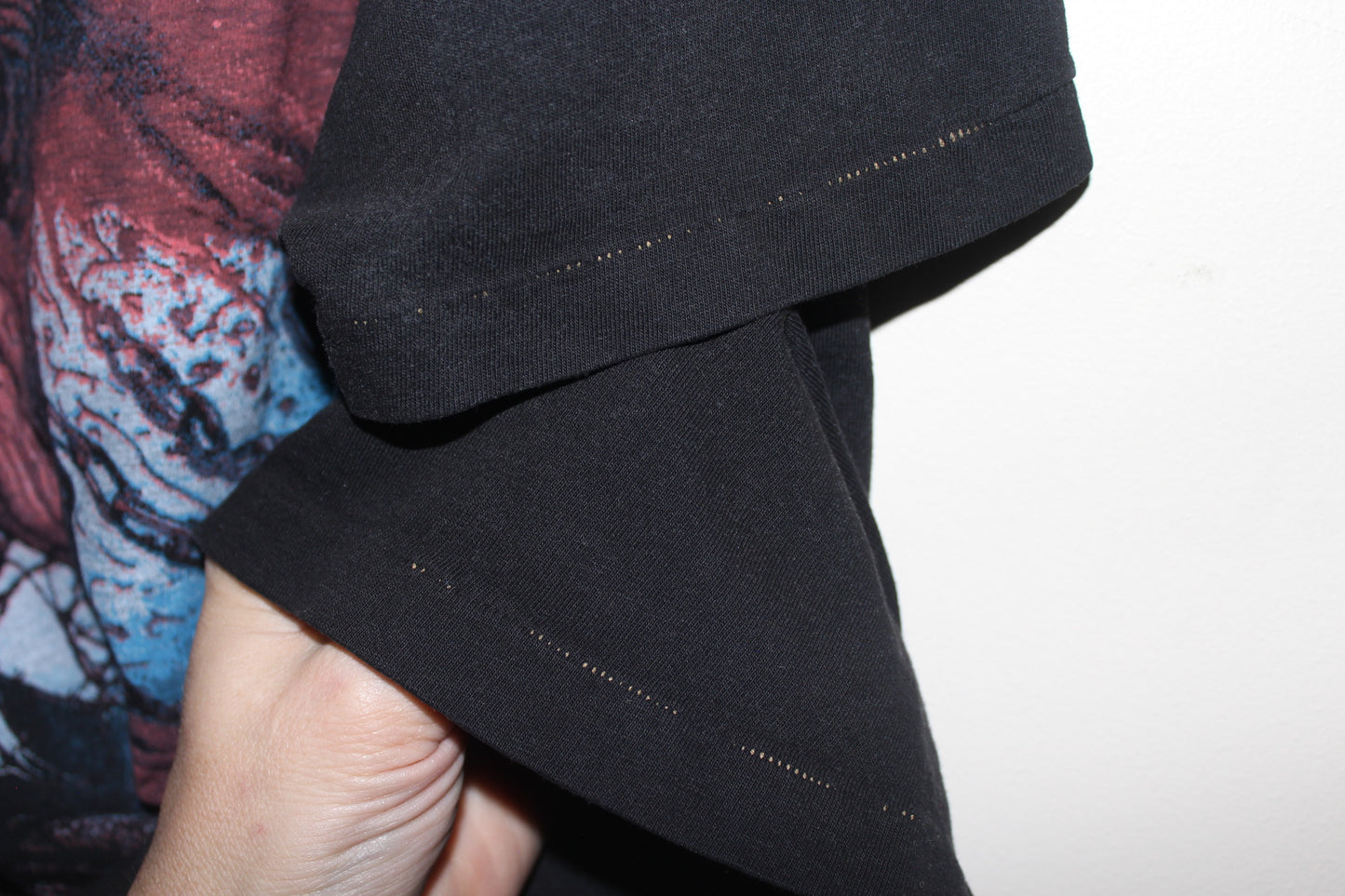 Heavy Distressed Hellrasier on single stitch GAP pocket tee (L)