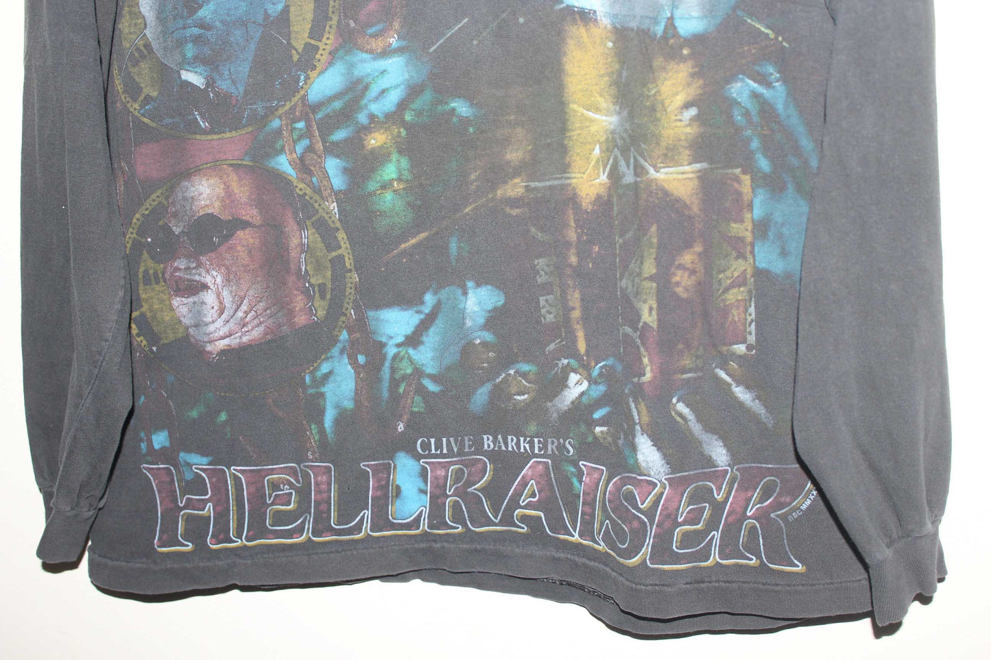 Distressed Hellraiser on Single stitch vintage long sleeve