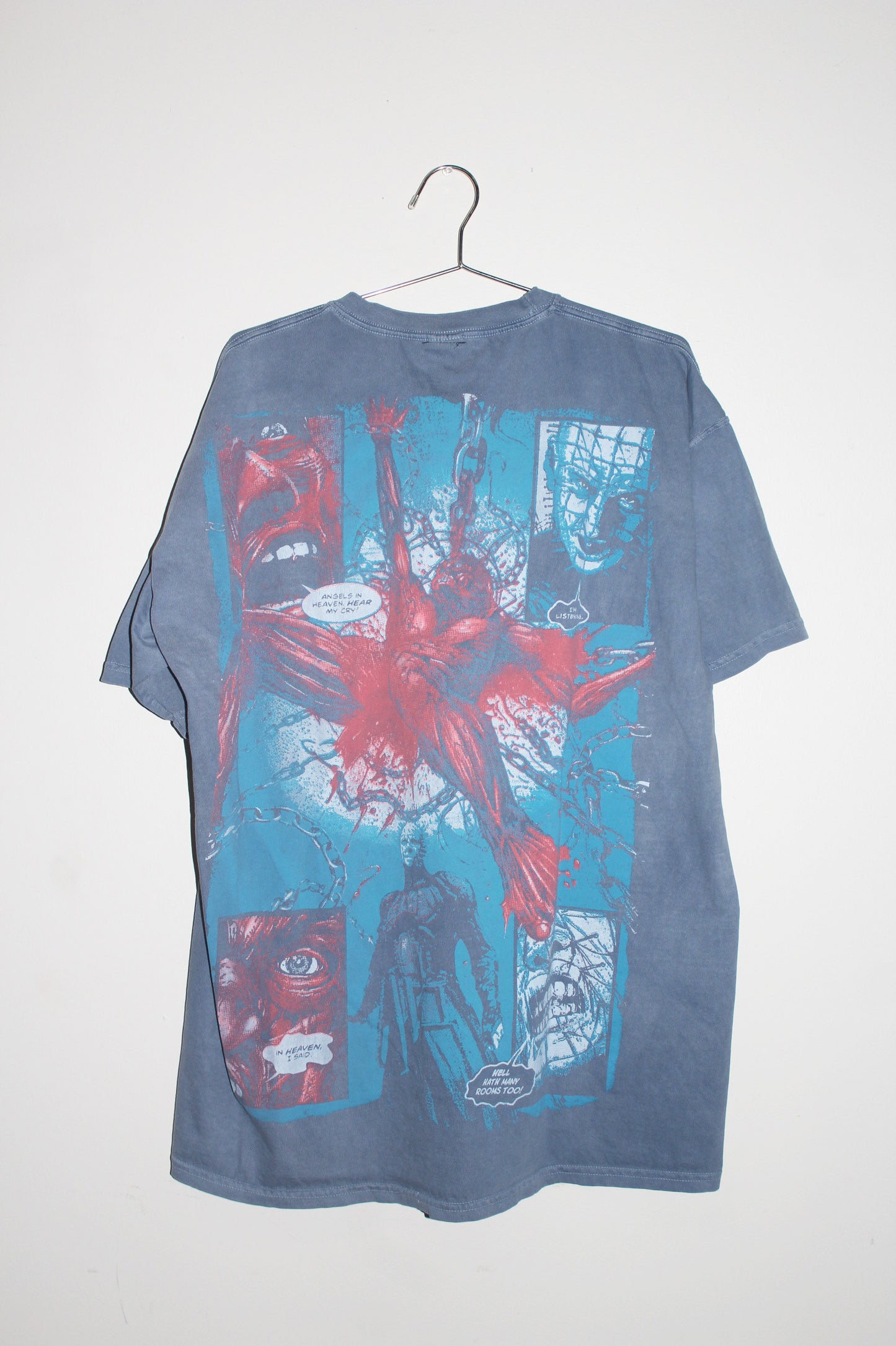 Faded blue Hellraiser on y2k Jerzees  (XL)