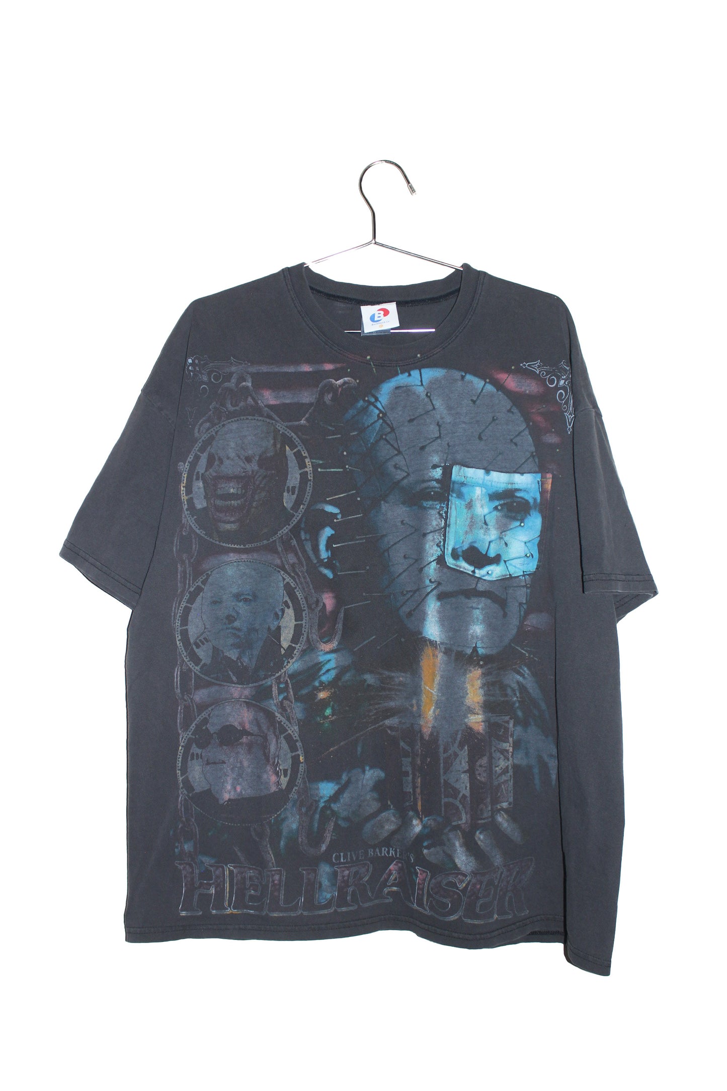 Distressed Hellraiser on vintage Hanes pocket tee (XL)