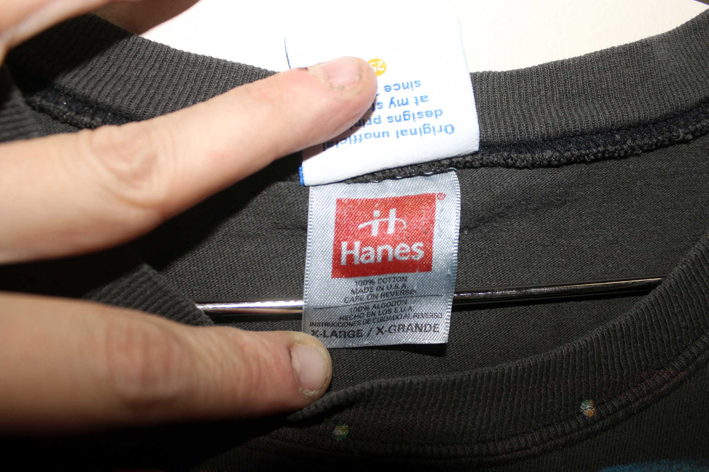 Distressed Hellraiser on vintage Hanes pocket tee (XL)