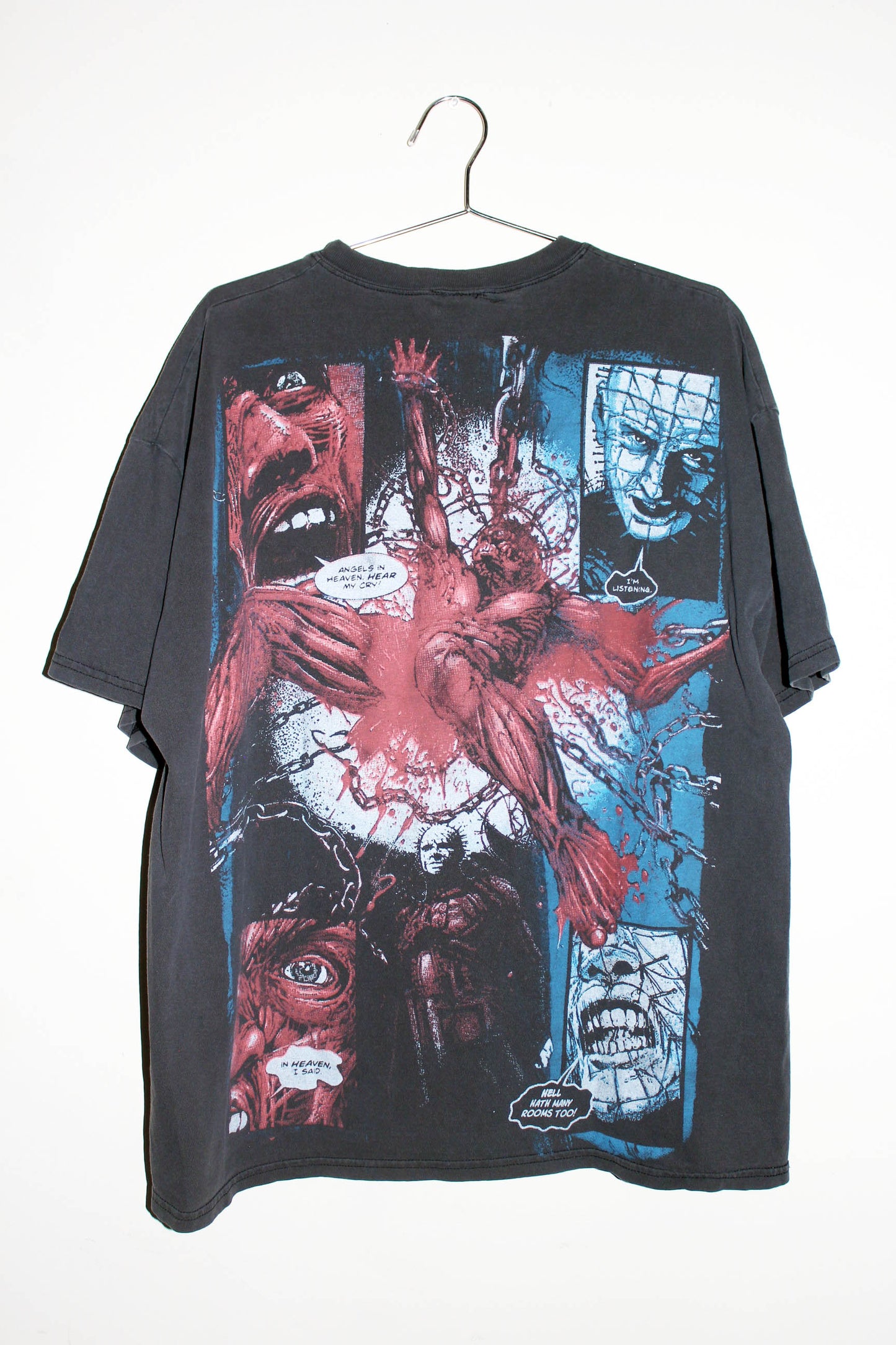 Distressed Hellraiser on vintage Hanes pocket tee (XL)