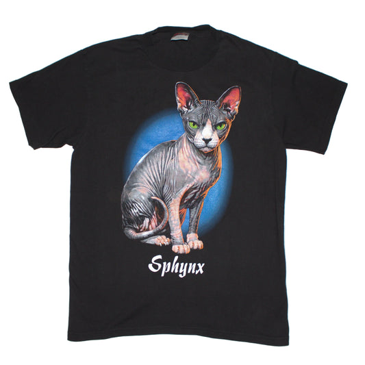 Sphynx Cat Tee on vintage HANES Comfort T (M)