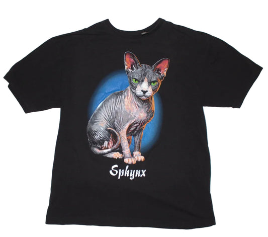Sphynx Cat Tee on Liz Claiborne vintage Tee (M)