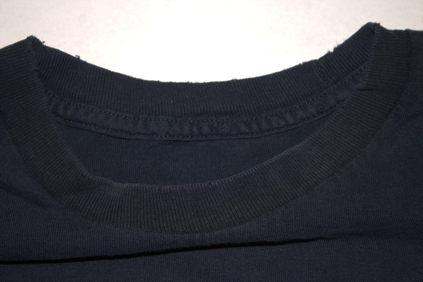 Sphynx Cat Tee on 2nd hand well worn & lightly faded Navy shirt (L)