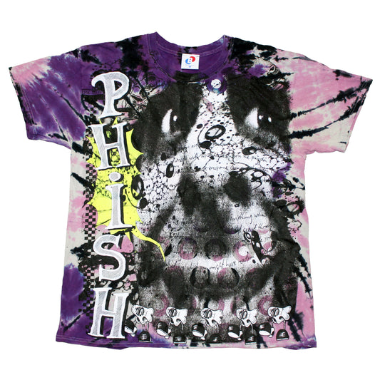 BSC PHISH Mashup print on vintage tie dye t-shirt (L)