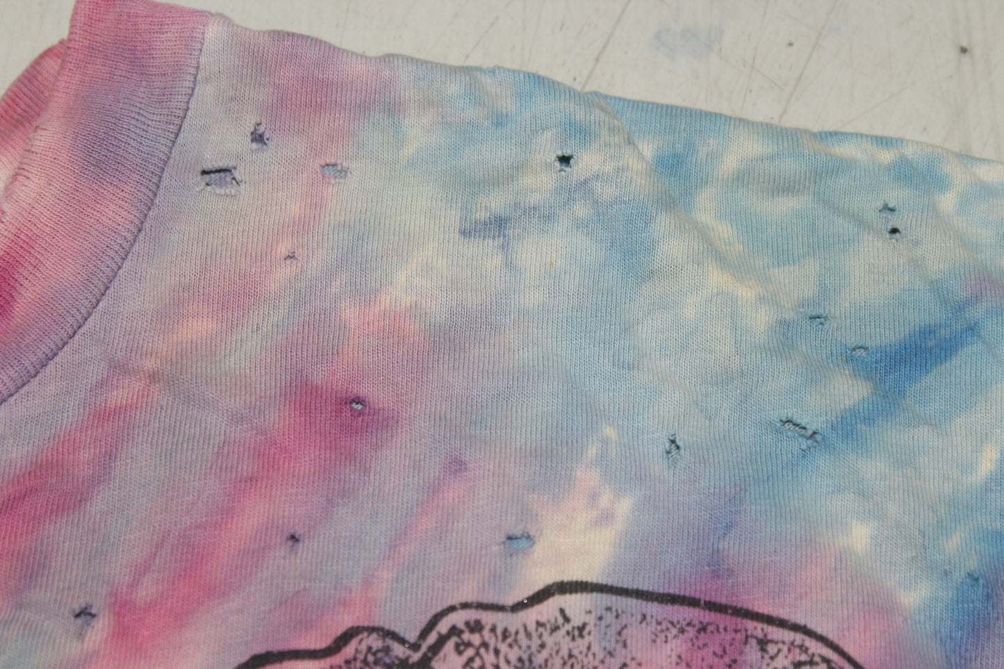 BSC PHISH Mashup print on vintage Sostanza distressed tie dye t-shirt (XXL)