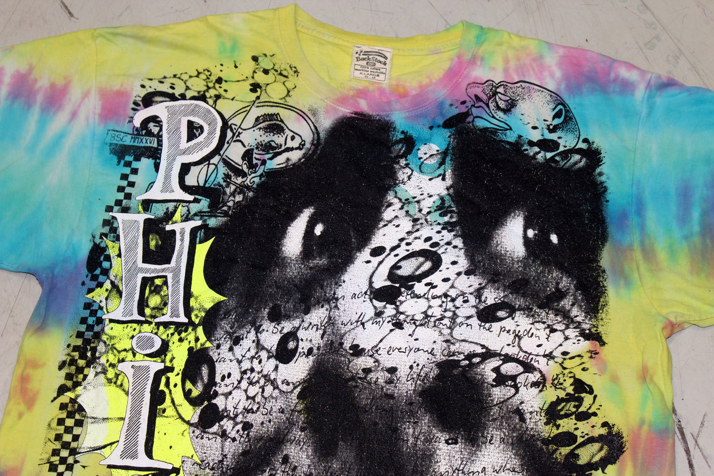 BSC PHISH Mashup print on Hanes tie dye t-shirt (XL)