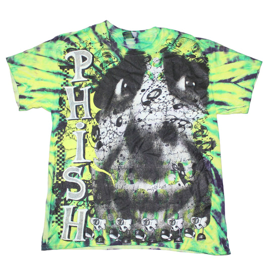 BSC PHISH Mashup print on Colortone Neon tie dye t-shirt (L)
