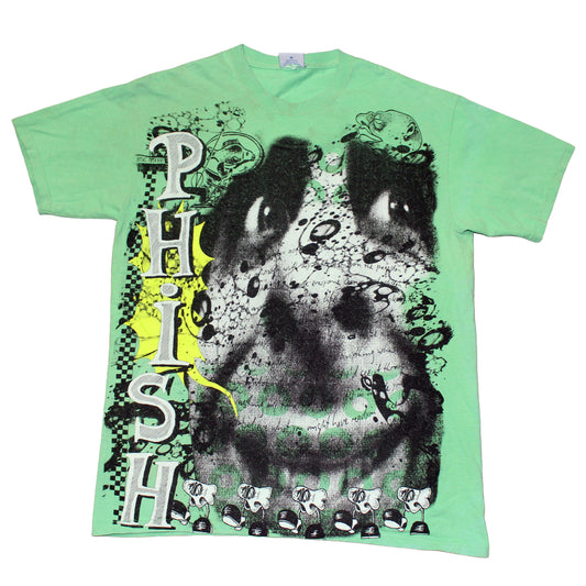 BSC PHISH Mashup print on vintage Delta green sherbert  t-shirt (L)