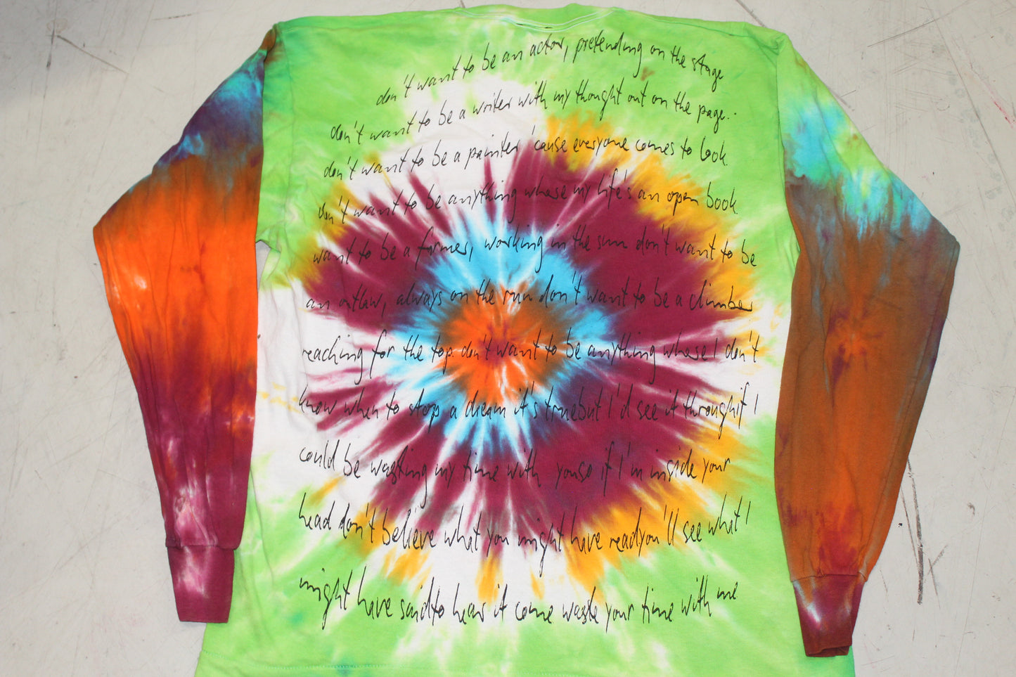 BSC PHISH Mashup print on vintage F.O.T.L Long Sleeve singe stitch tie dye t-shirt (XL)